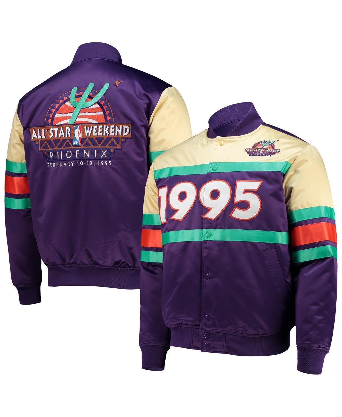 Mens Mitchell & Ness Purple Hardwood Classics 1995 Nba All-Star Weekend Satin Full-Button Jacket Product Image