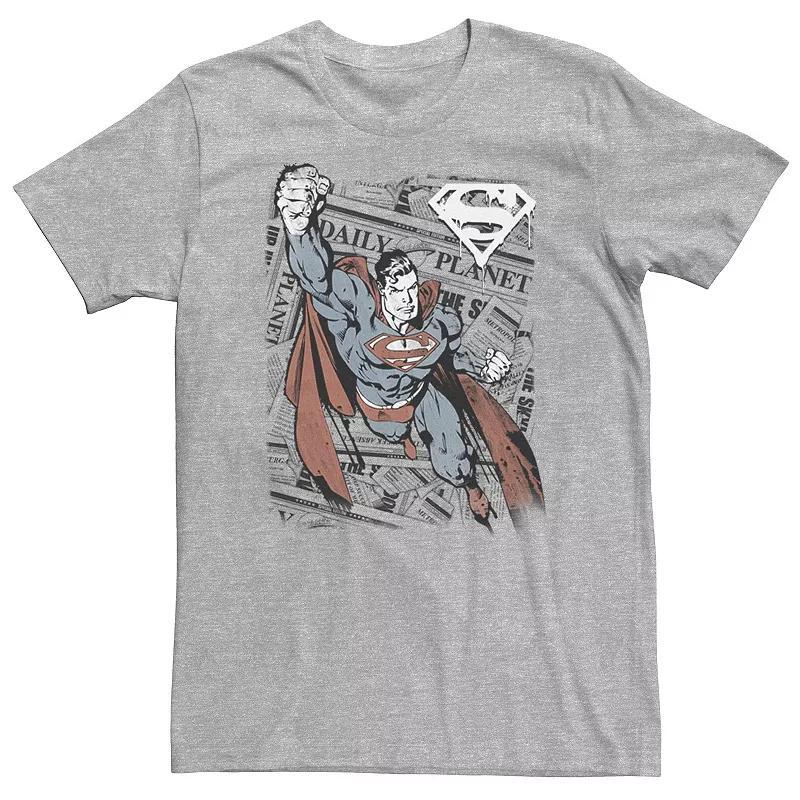 Big & Tall DC Comics Superman Daily Planet Background Poster Tee, Mens Product Image