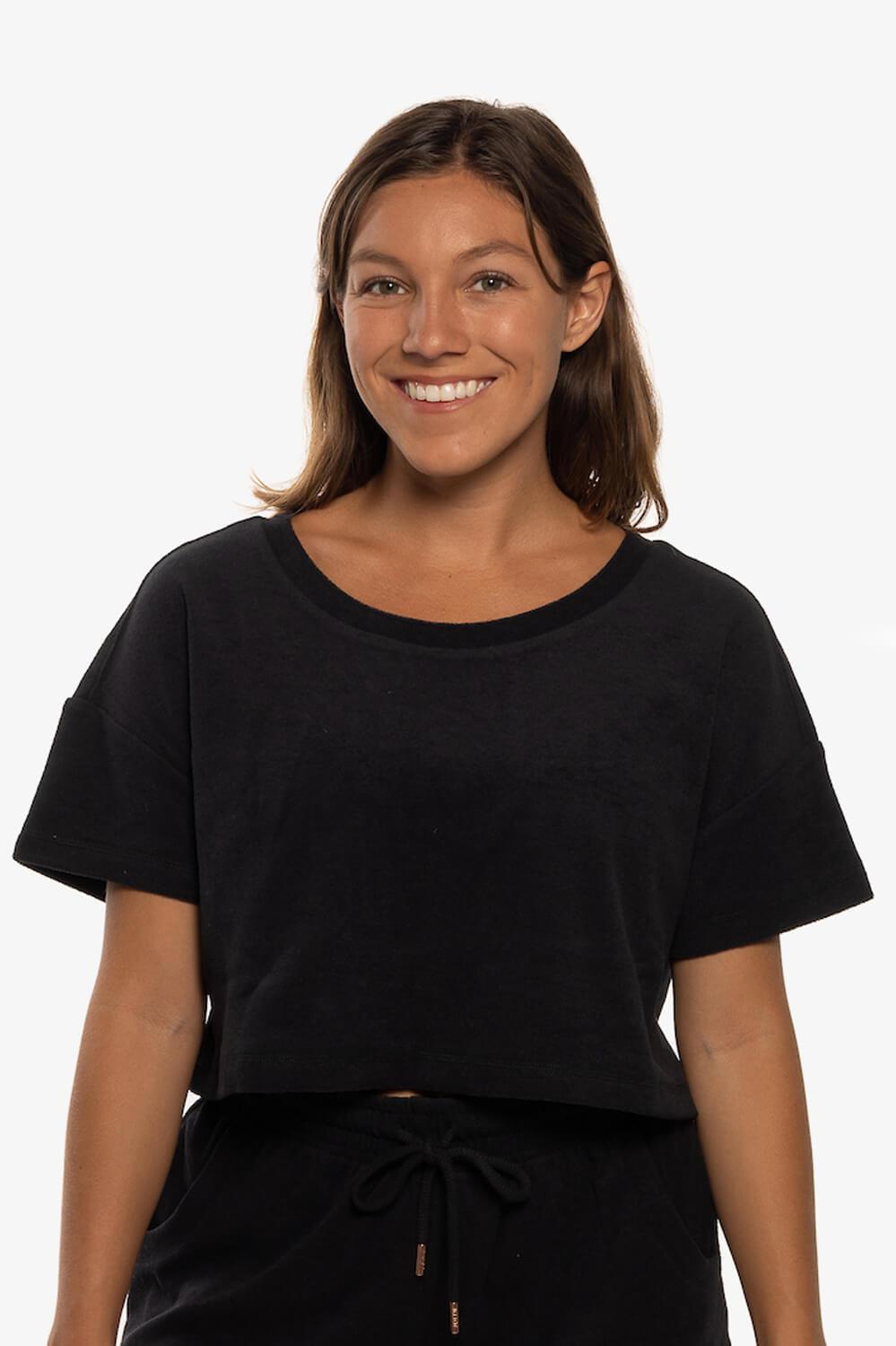 Blaire Cropped Terry Cloth Tee Female Product Image