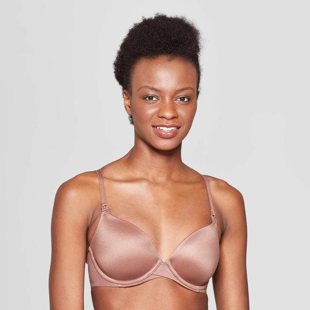 Womens Nursing Full Coverage T-Shirt Bra - Auden Cocoa 32D Product Image