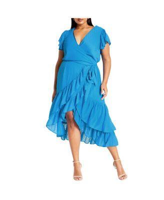 Plus Size Midi Frill Dee Tiered Dress Product Image