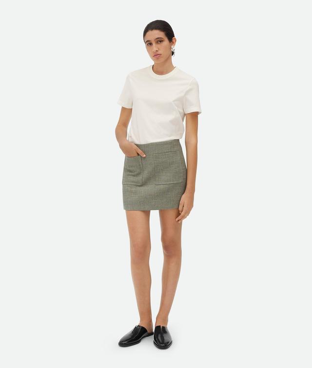 Women's Melange Cotton Skirt  in Green/fennel/white Product Image