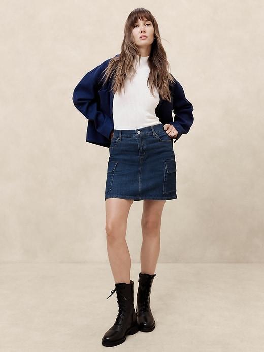 Denim Cargo Mini Skirt Product Image