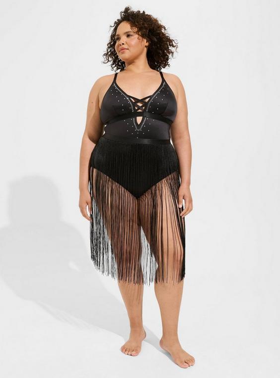 Glam Fringe Skirted Bodysuit Product Image