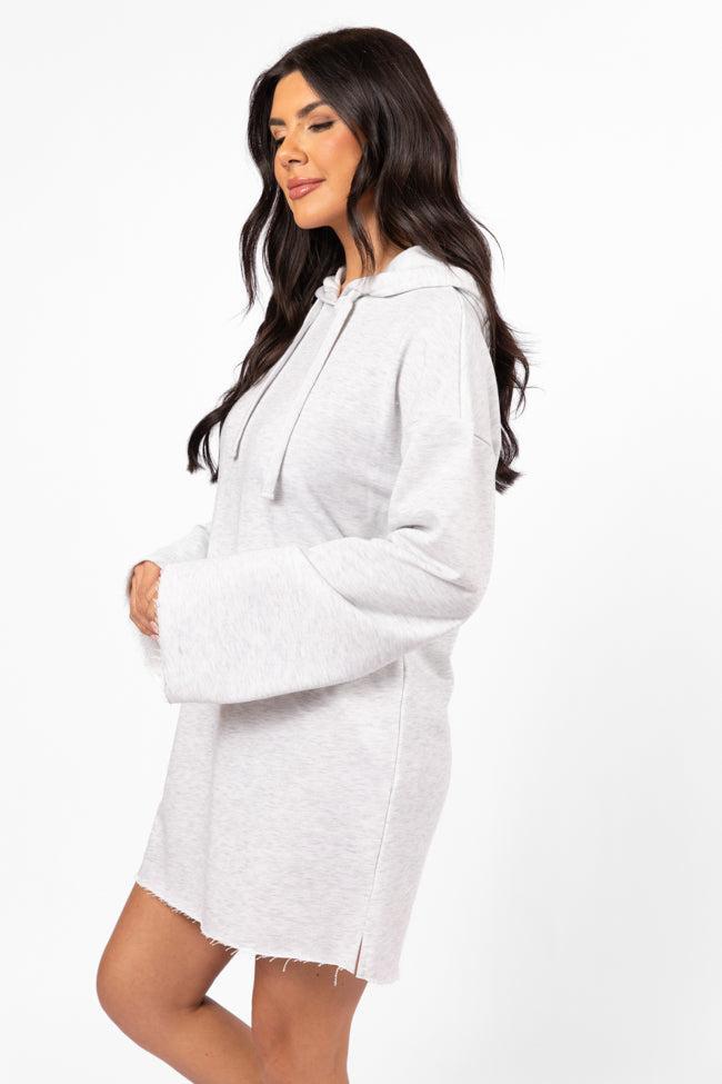 Keep On Heather Grey Hoodie Style Knit Dress Product Image