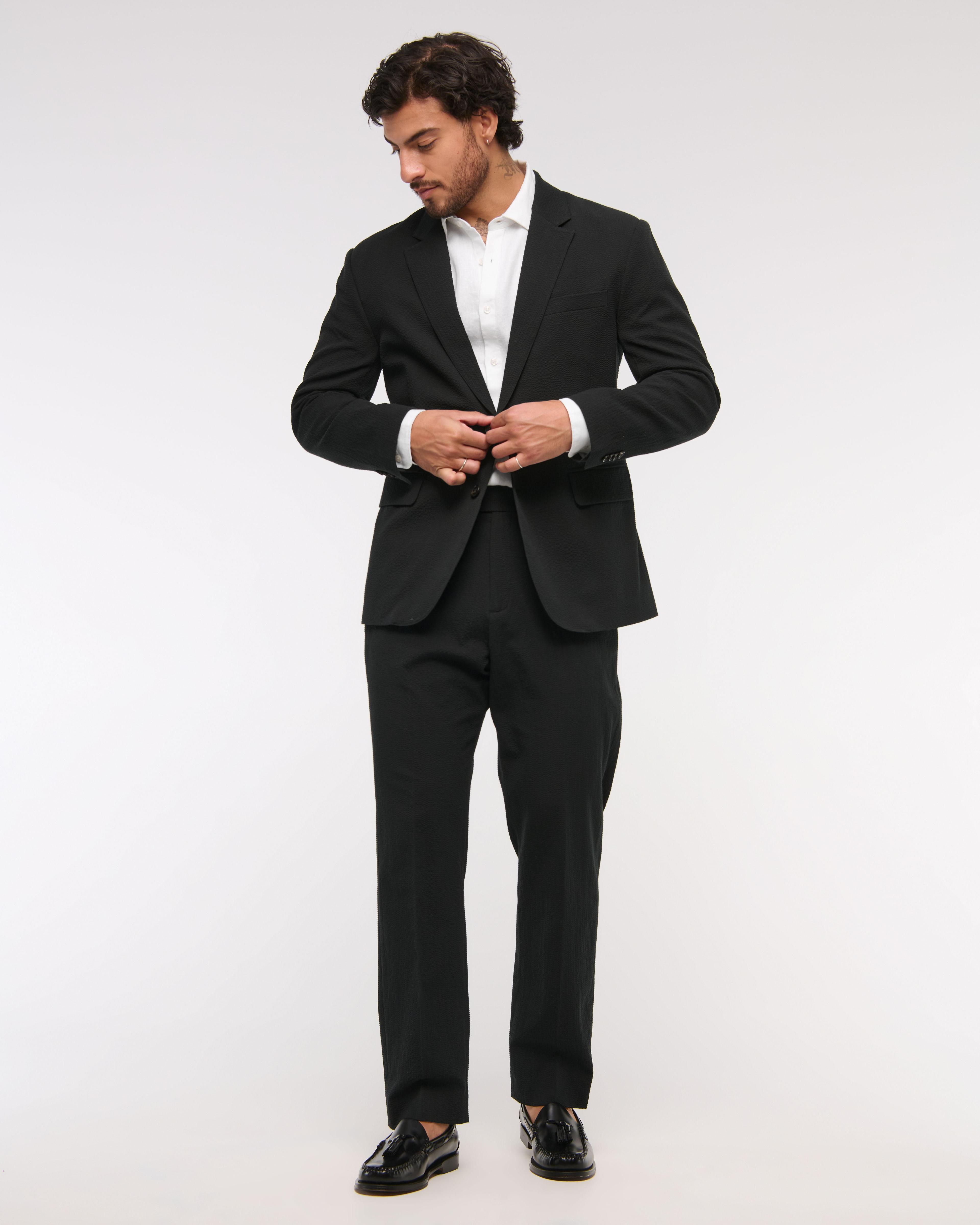 The A&F Collins Athletic Fit Seersucker Suit Pant Product Image