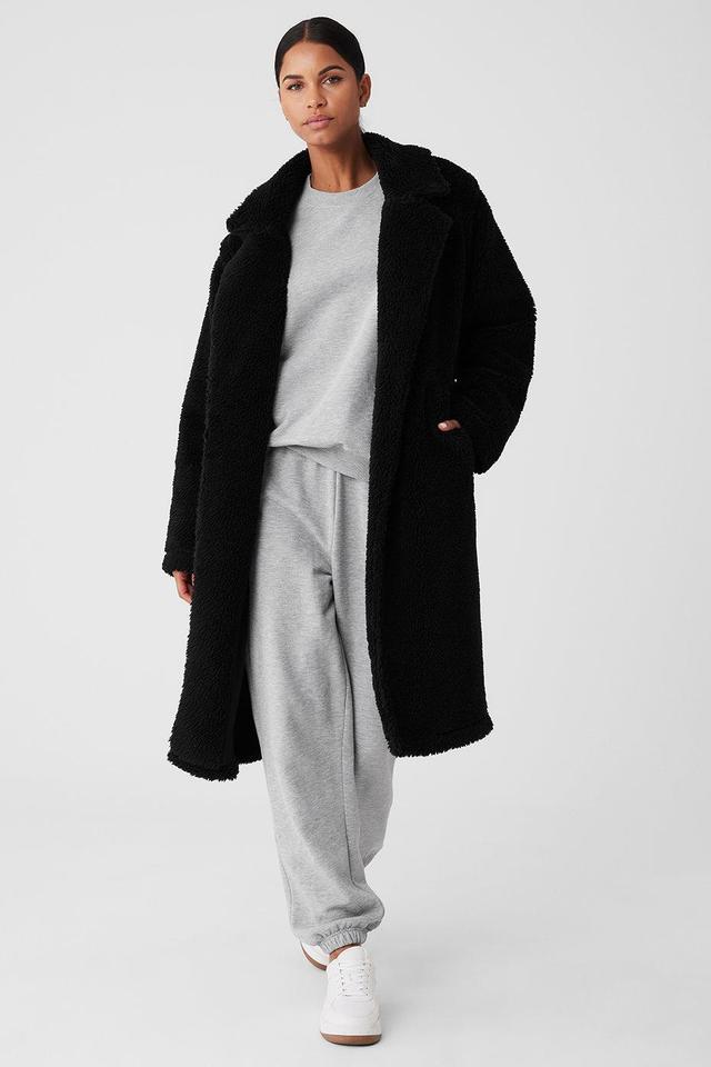 Oversized Sherpa Trench - Black Female Product Image