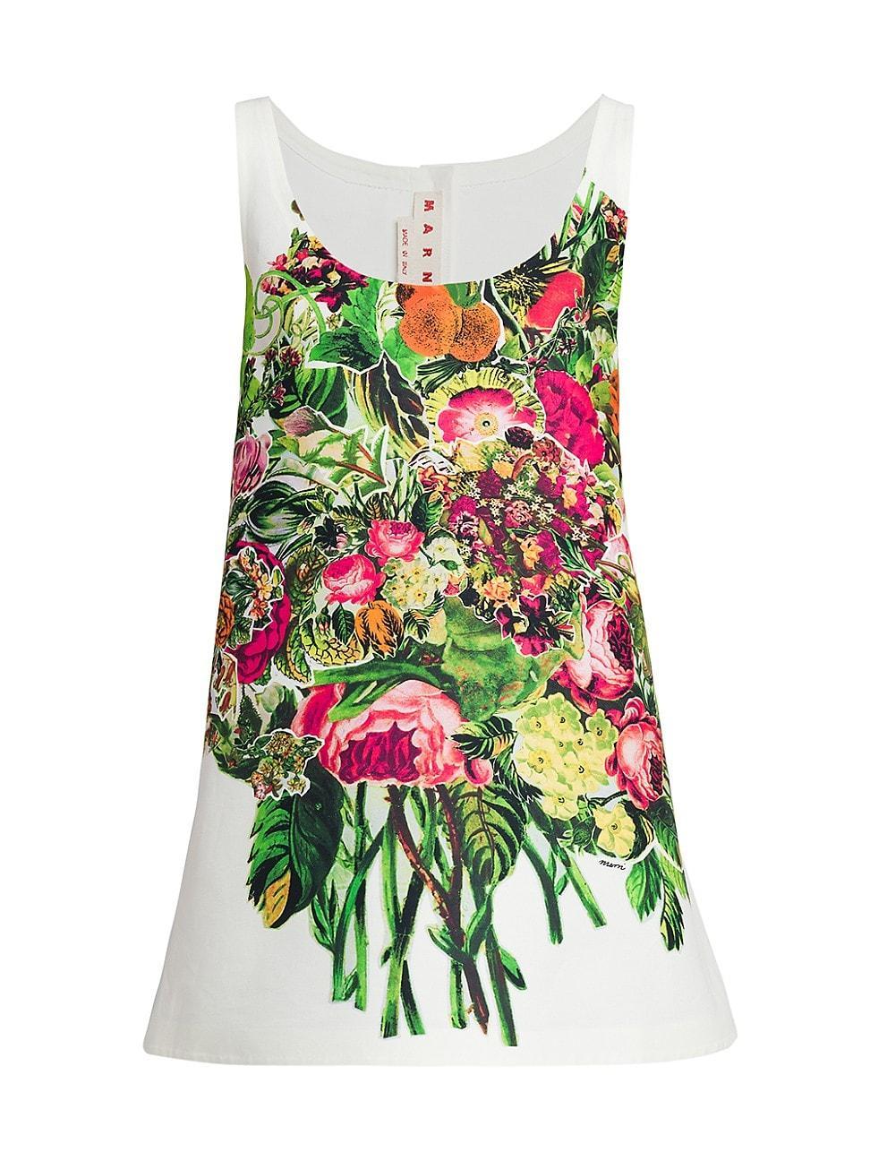 Womens Mystical Bloom Floral Cotton Minidress Product Image