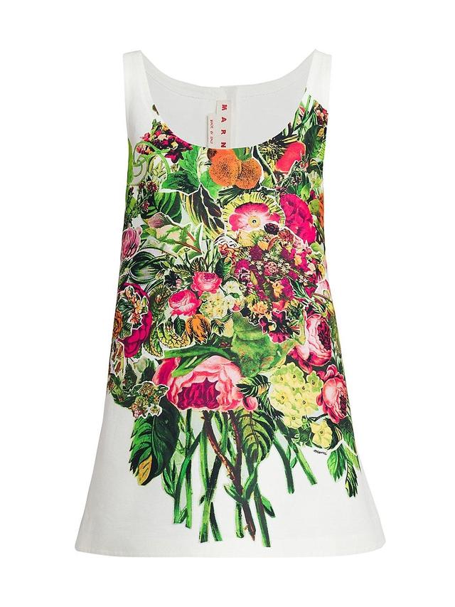 Womens Mystical Bloom Floral Cotton Minidress Product Image