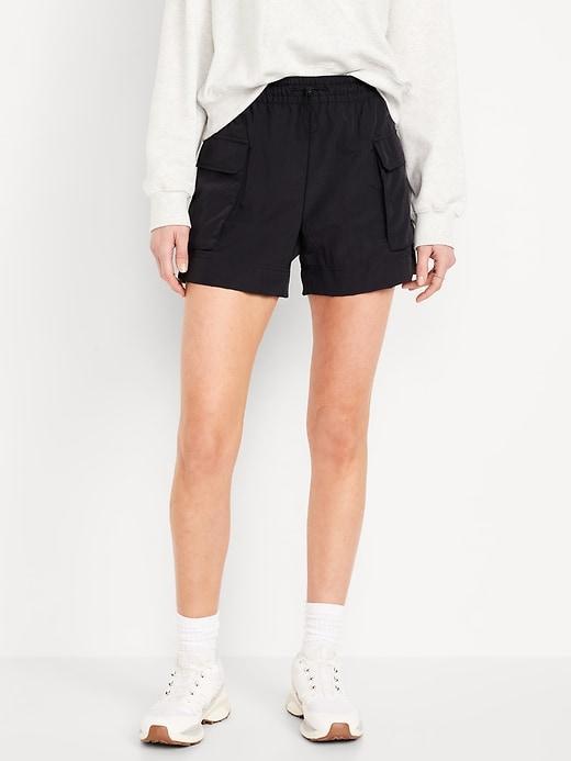 High-Waisted Cargo Utility Shorts -- 5-inch inseam Product Image