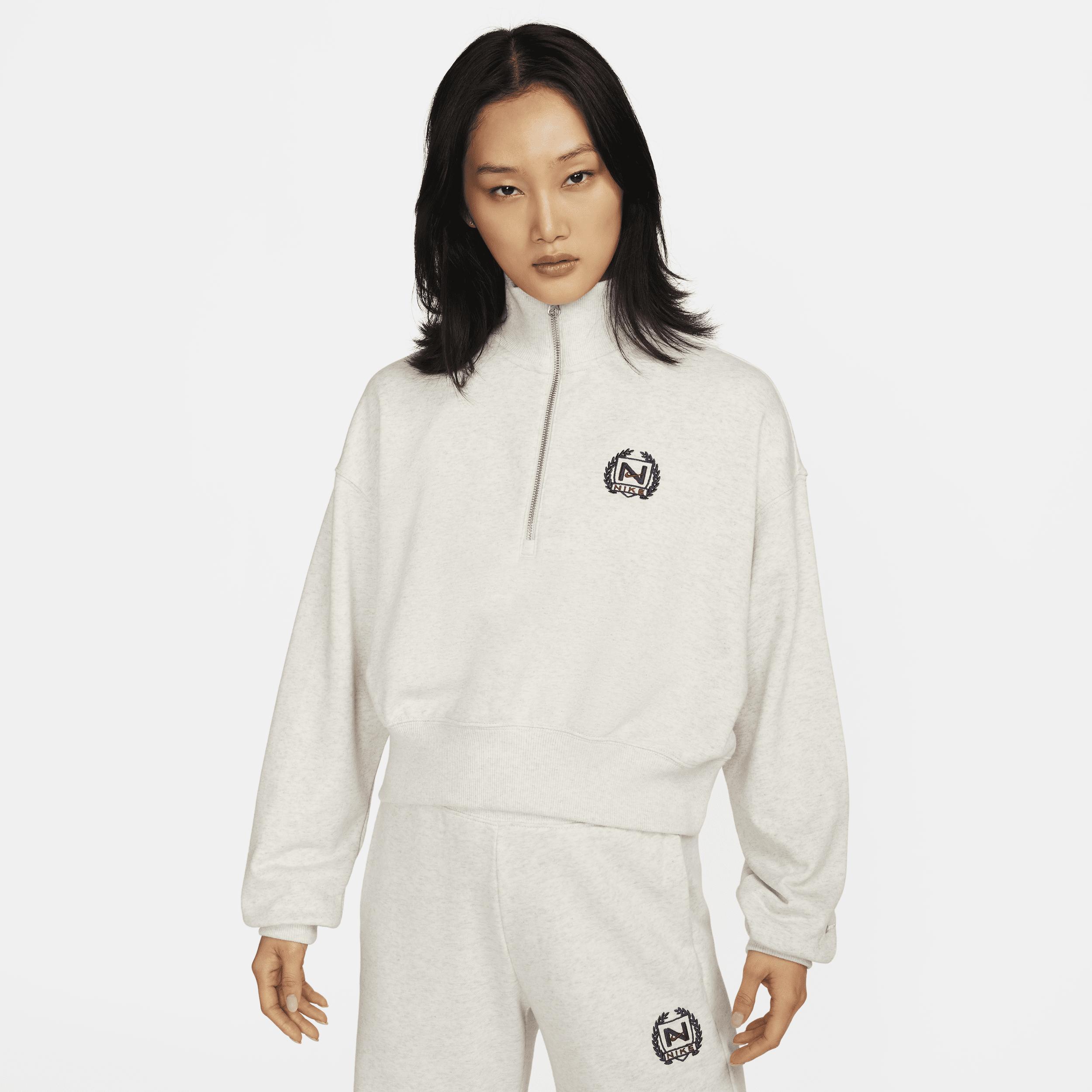 Women's Nike Sportswear Oversized 1/2-Zip Crop Fleece Sweatshirt Product Image