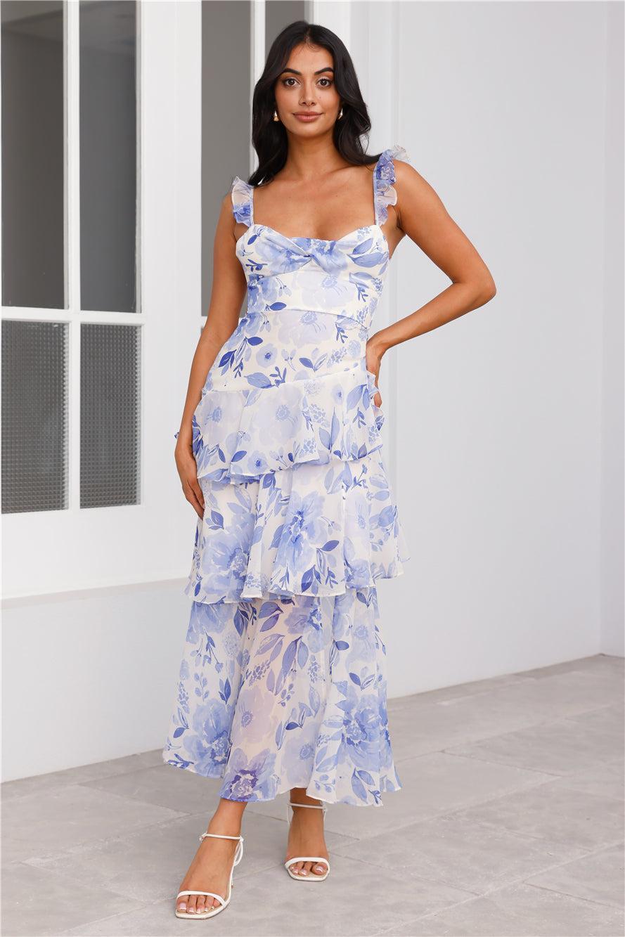 Refreshing Oasis Maxi Dress Blue Product Image