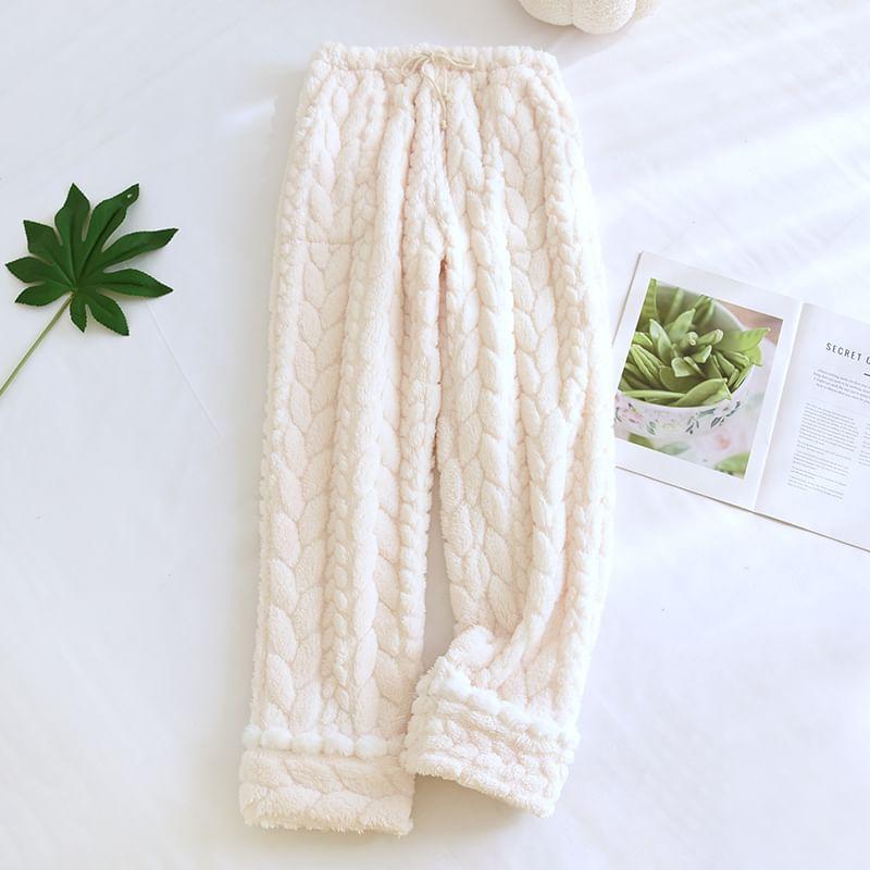 Maternity Drawstring Waist Fleece Lounge Pants Product Image