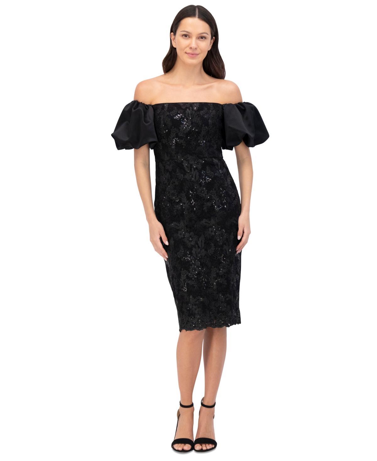 Eliza J Womens Sequinned Off-The-Shoulder Dress Product Image