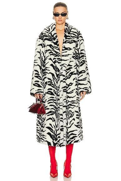 THE ATTICO Faux Fur Coat Black,White. (also in ). Product Image