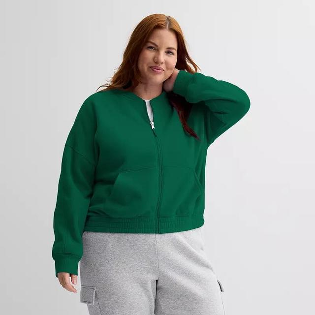 Plus Size Tek Gear Ultrasoft Cropped Bomber Jacket, Womens Product Image