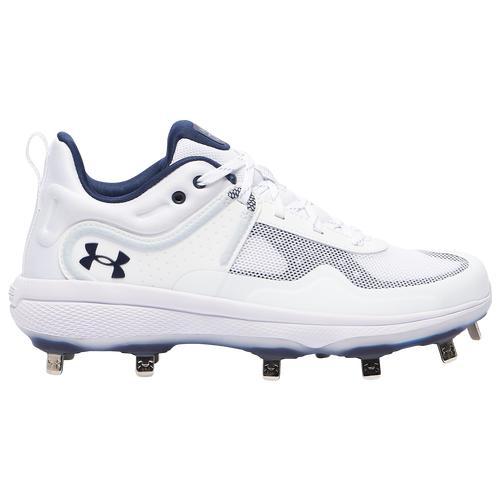 Under Armour Womens Glyde MT - Softball Shoes White/White/Midnight Navy Product Image