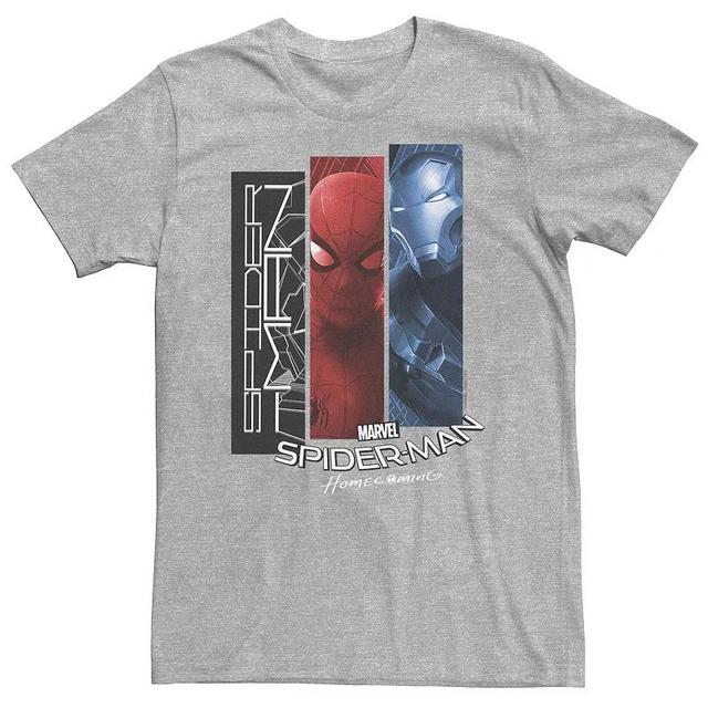 Big & Tall Marvel Spider-Man Homecoming Iron Man Panel Team Up Tee, Mens Athletic Grey Product Image