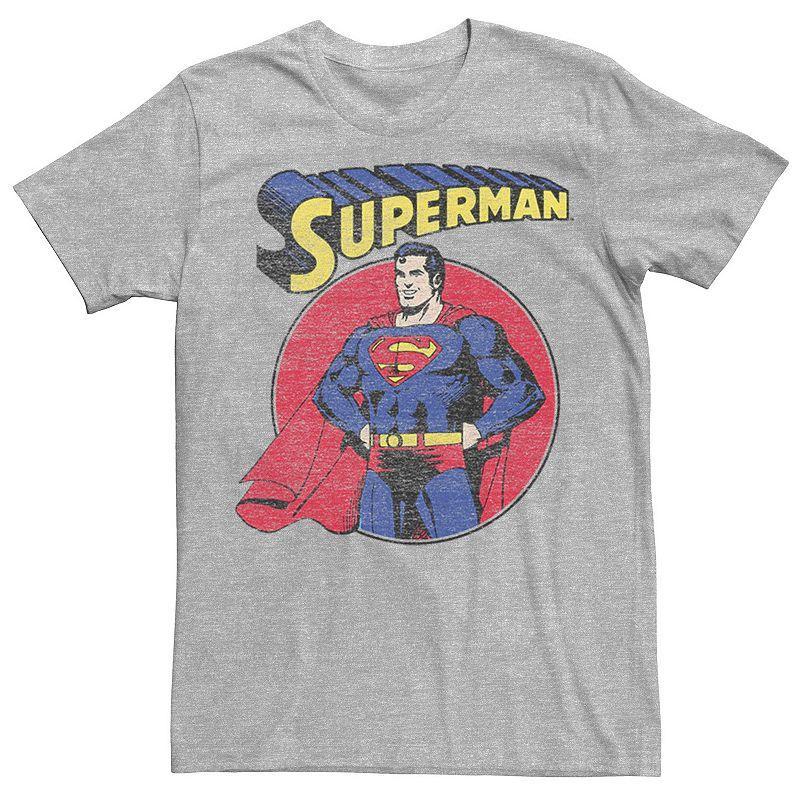 Mens DC Comics Superman Classic Circle Retro Logo Tee Athletic Grey Product Image