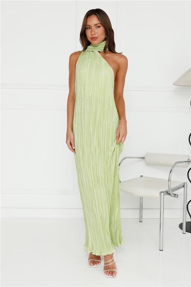 Plisse Perfect Maxi Dress Lime Product Image