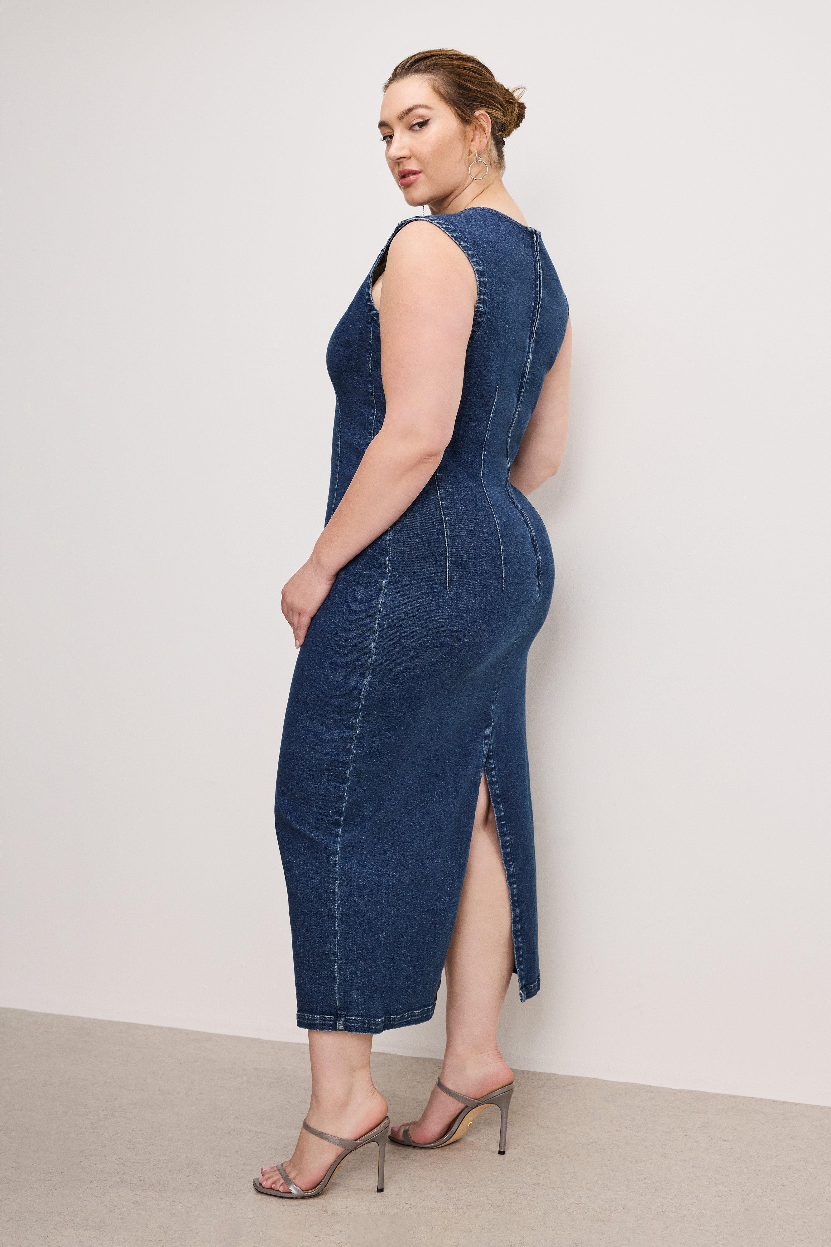 DENIM MIDI DRESS | INDIGO724 Product Image