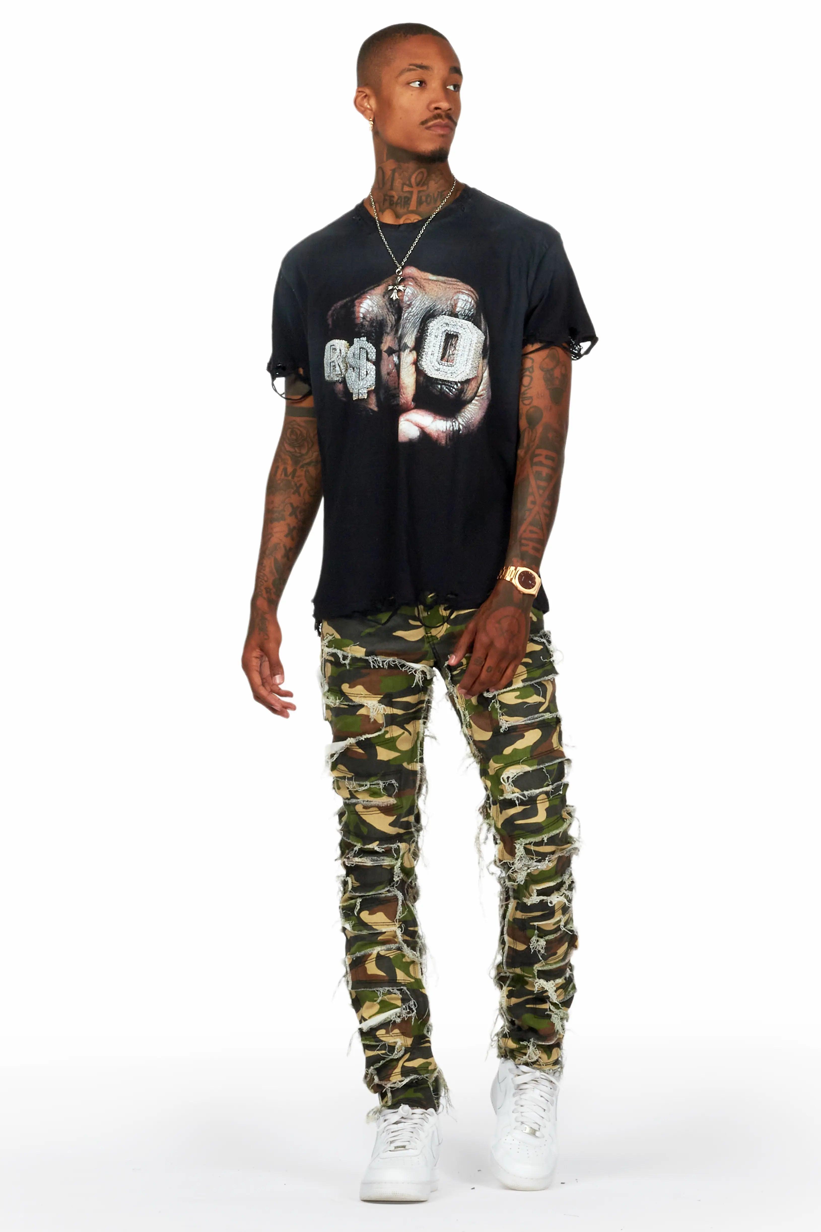 Shake Faded Camo Slim Fit Jean Male Product Image