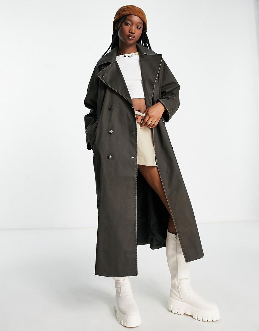 Weekday Ezra coated acid wash trench coat Product Image