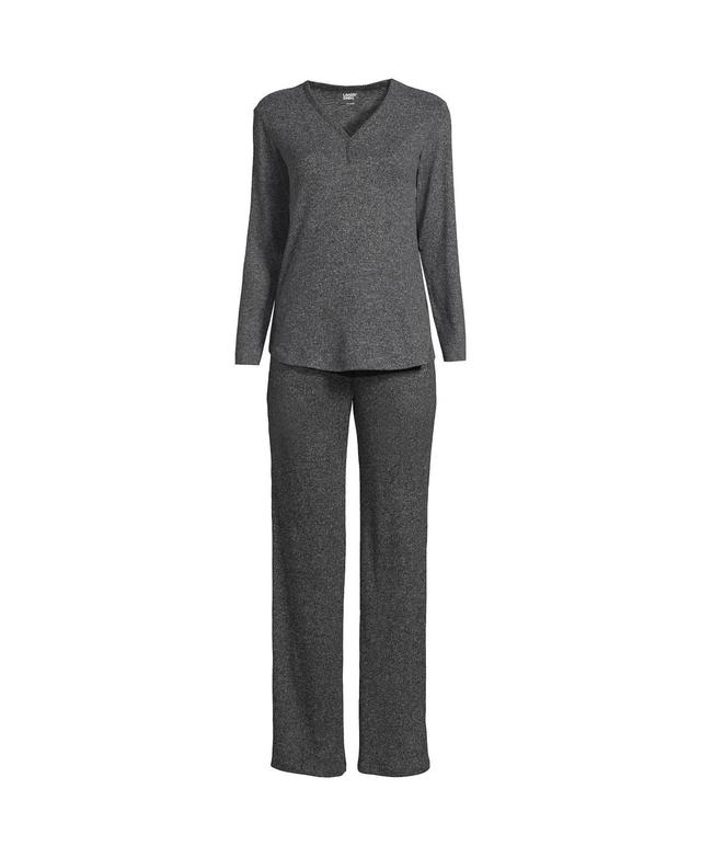 Lands End Womens Cozy 2 Piece Pajama Set - Long Sleeve Top and Pants Product Image