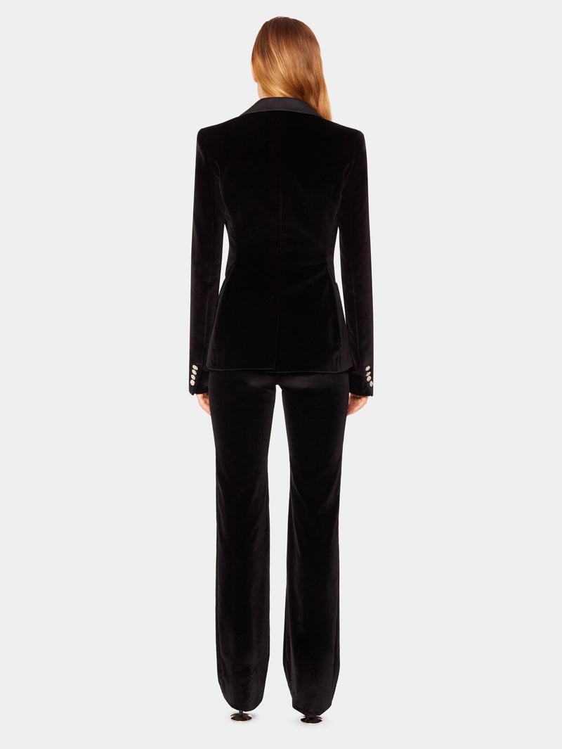 Velvet blazer with satin and crystal details Product Image