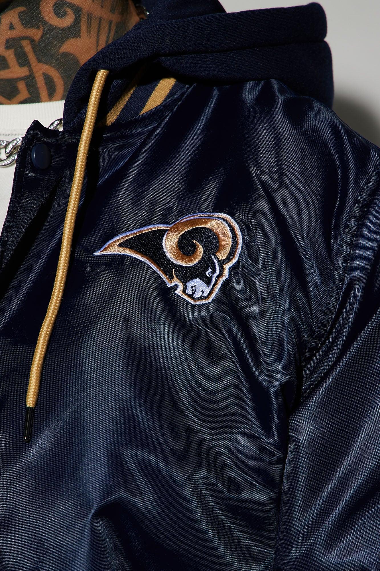 Rams Hooded Bomber Jacket - Navy Product Image