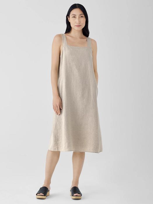 EILEEN FISHER Organic Linen Square Neck Dressfemale Product Image