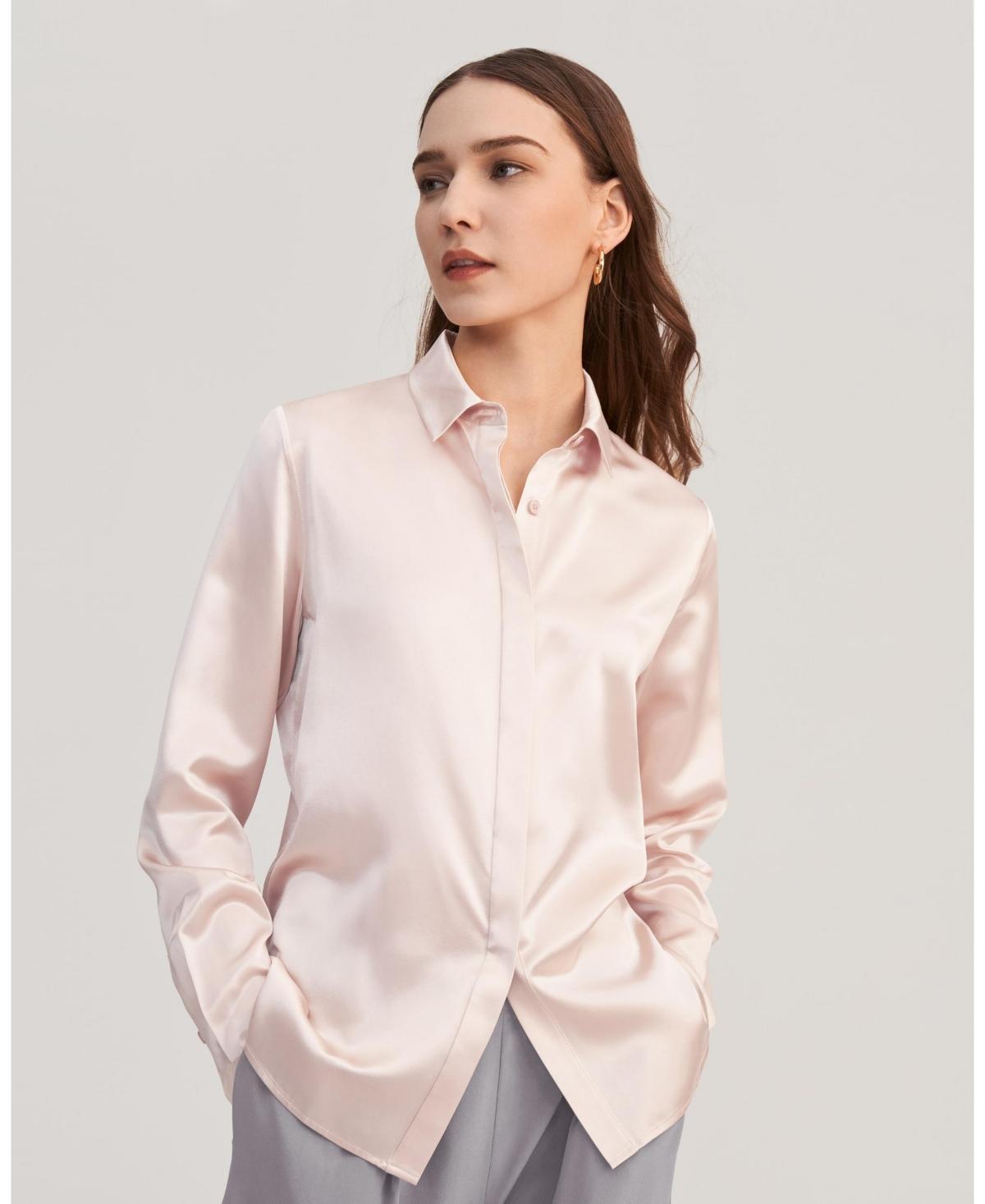 Lilysilk Womens Basic Concealed Placket Silk Shirt Product Image