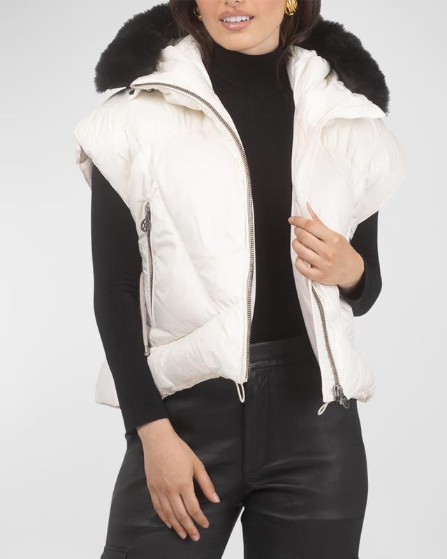 Apres-Ski Vest With Detachable Toscana Lamb Shearling Hood Trim Product Image