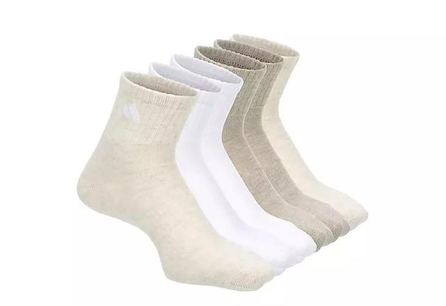 Adidas Womens Athletic Cushioned Quarter Socks 6 Pairs Product Image