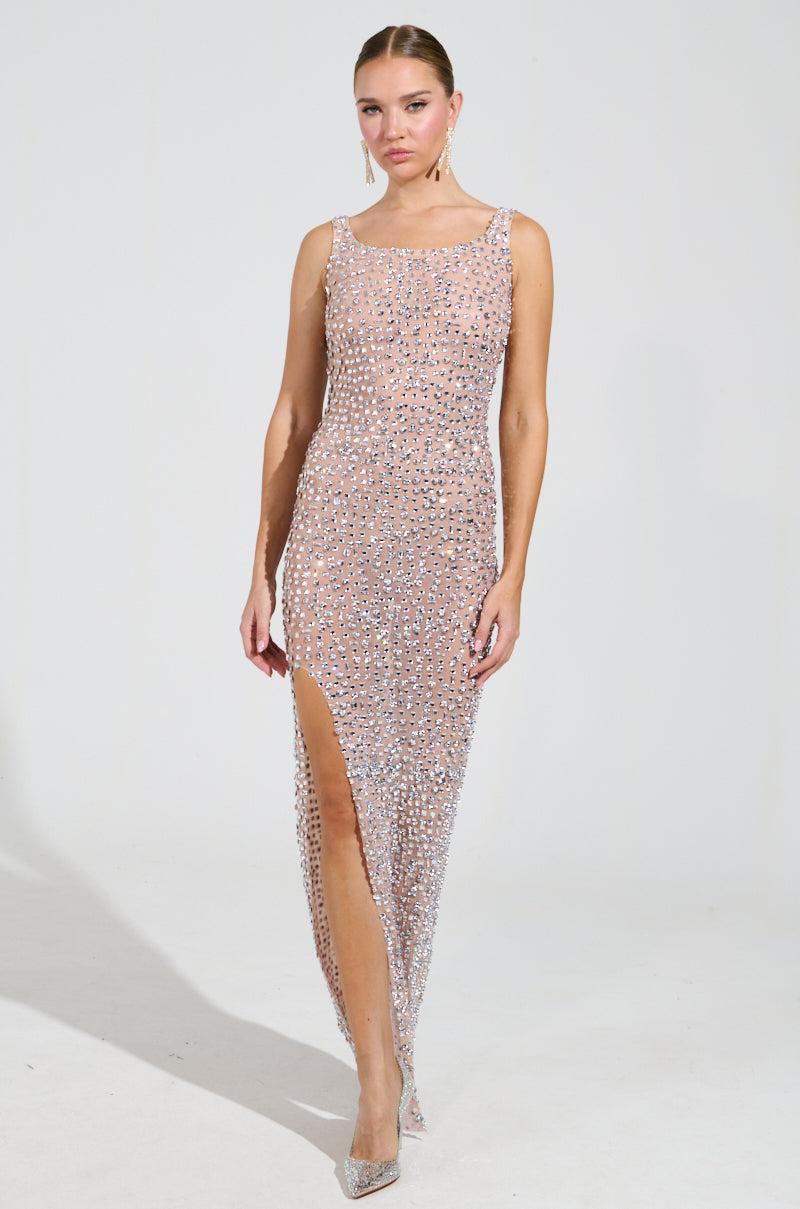 ROXANNE RHINESTONE STUDDED MAXI DRESS Product Image