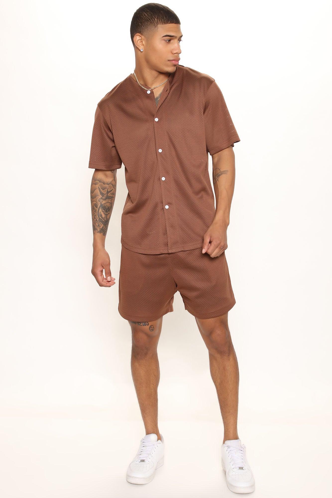 Winners Circle Mesh Shorts - Brown Product Image