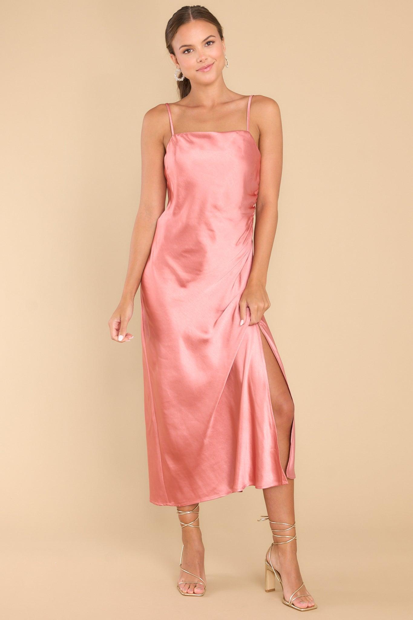 Special Treatment Pink Midi Dress Product Image