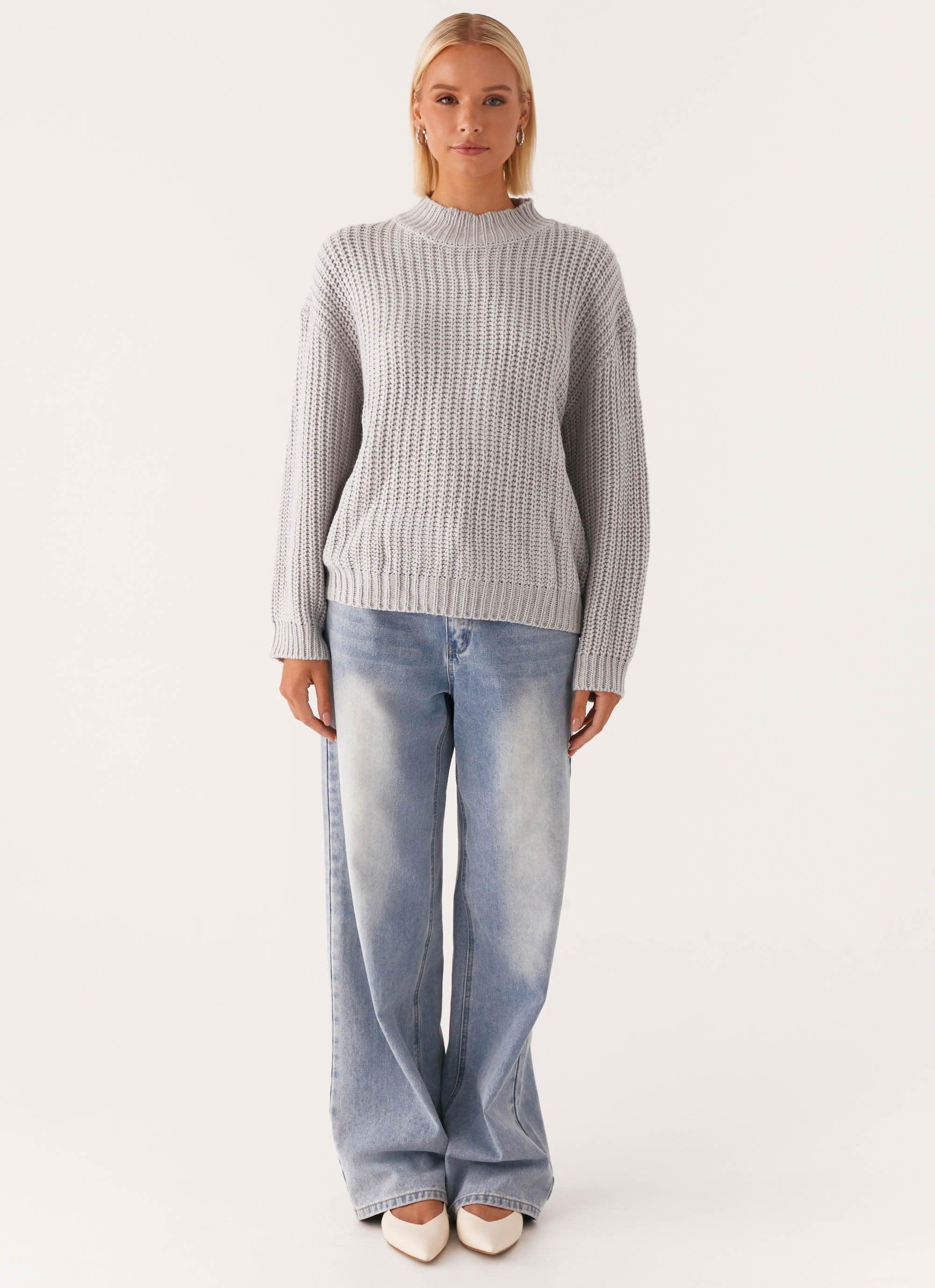 Chester Knit Sweater - Grey Product Image