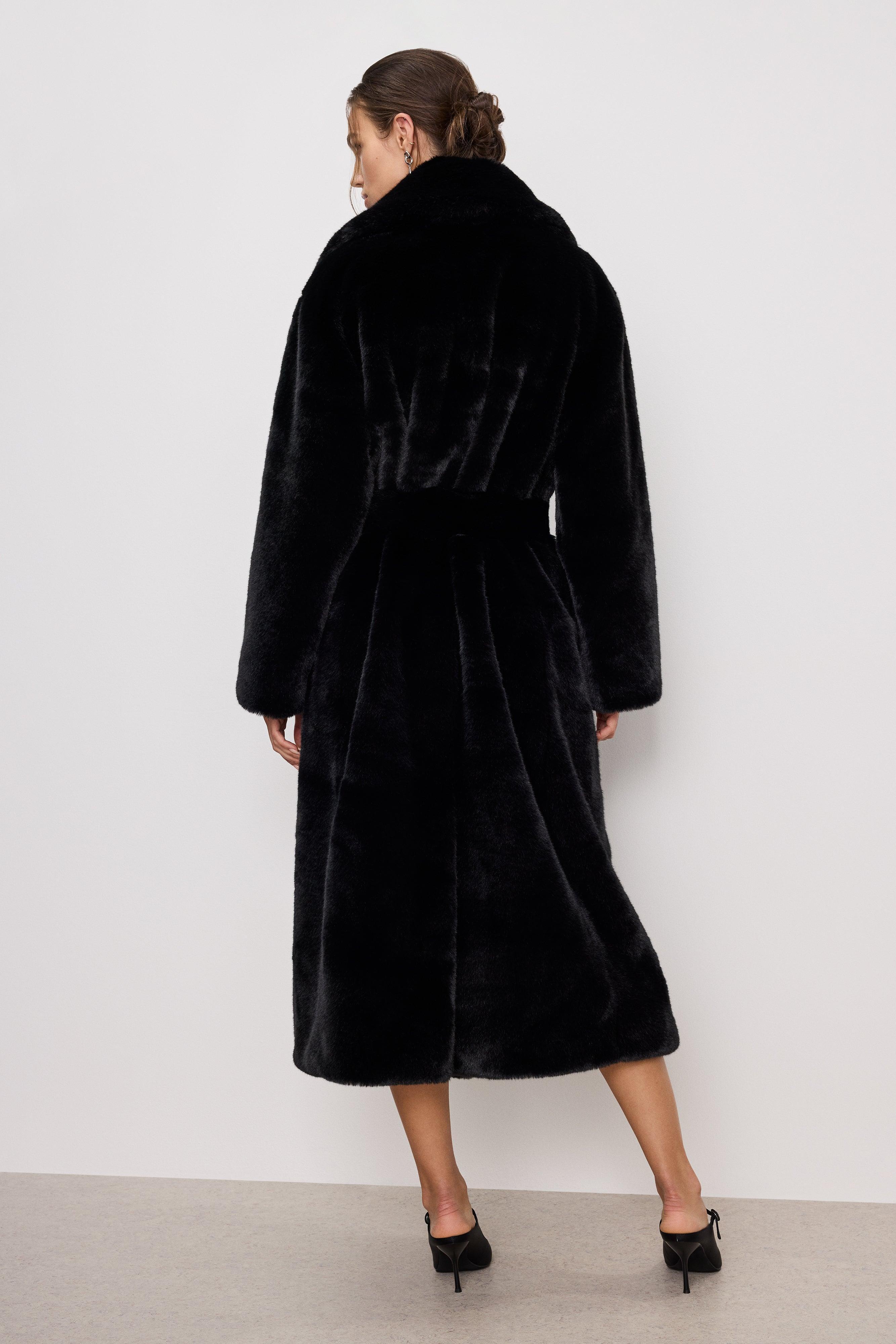 FAUX FUR COAT | BLACK001 Product Image