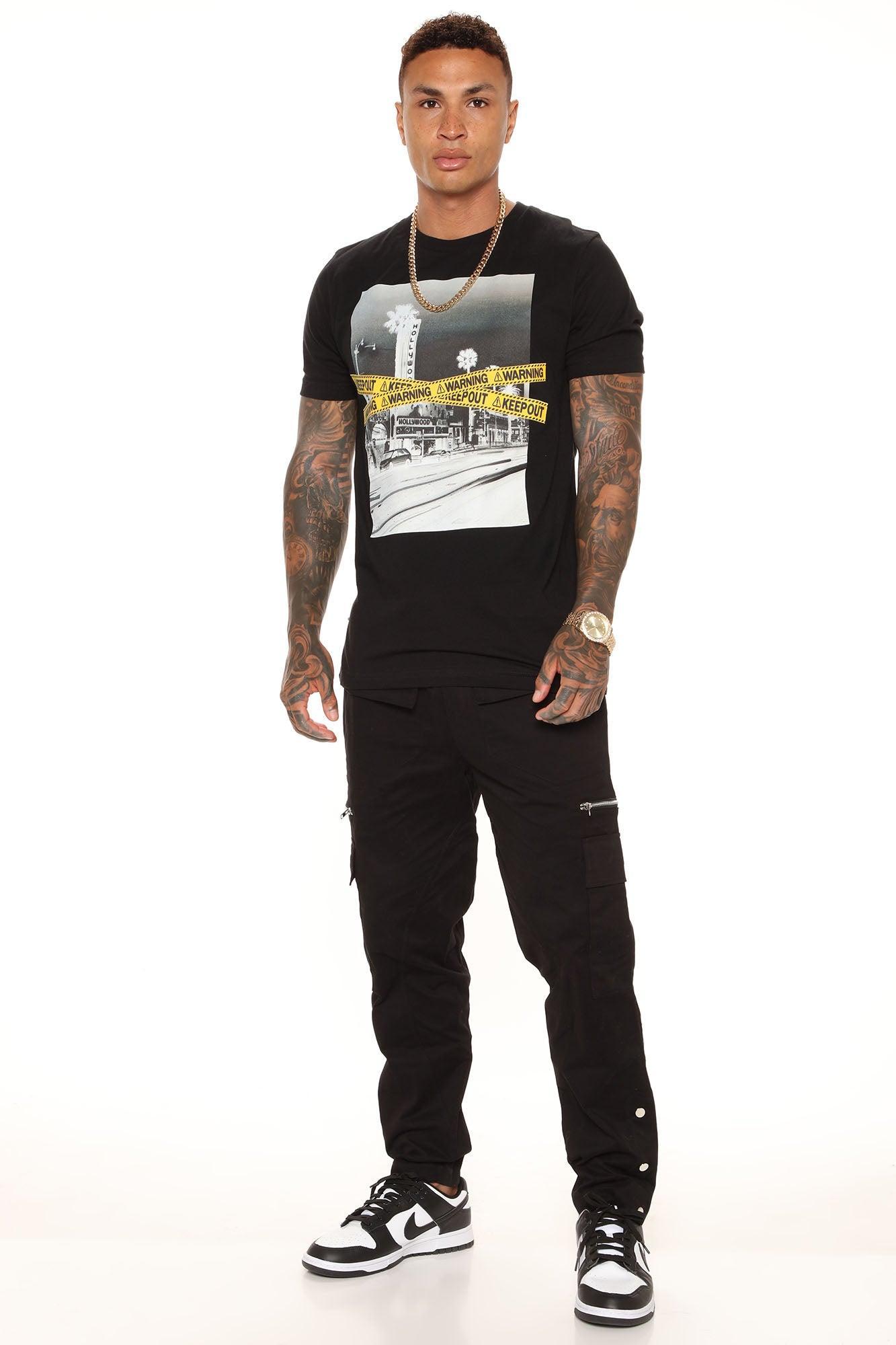 Warning Los Angeles Short Sleeve Tee - Black Product Image