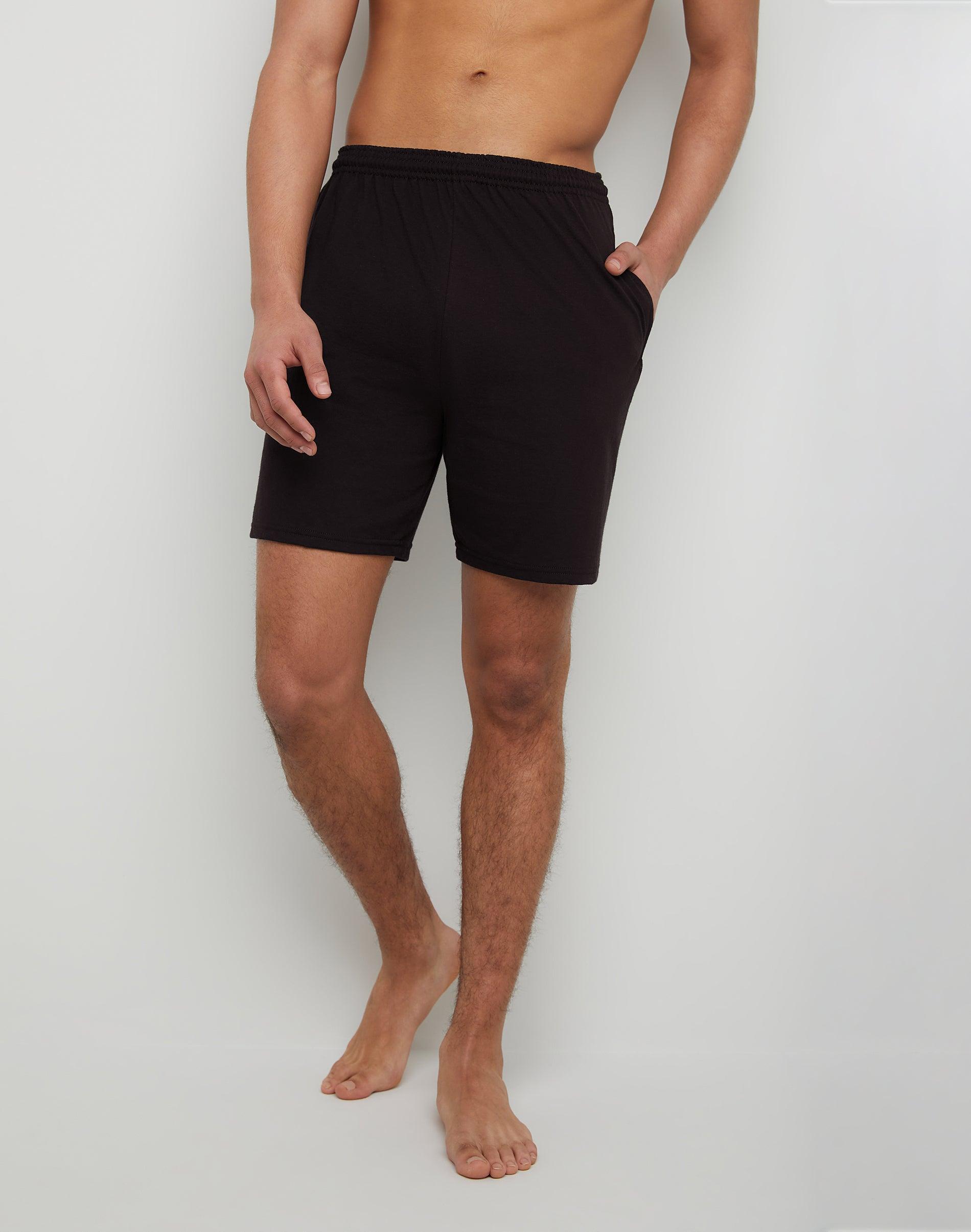 Mens Hanes ComfortSoft Jersey Pocket Shorts Grey Heather Product Image