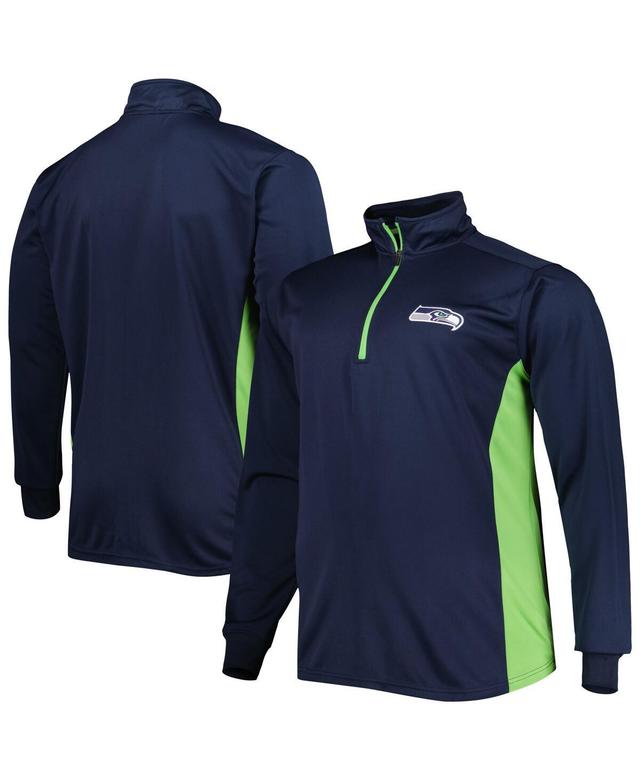 Mens College Navy Seattle Seahawks Big and Tall Quarter-Zip Top Product Image