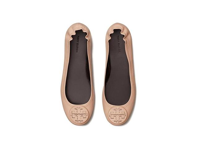 Tory Burch Minnie Travel Ballet With Leather Logo Brick) Women's Shoes Product Image