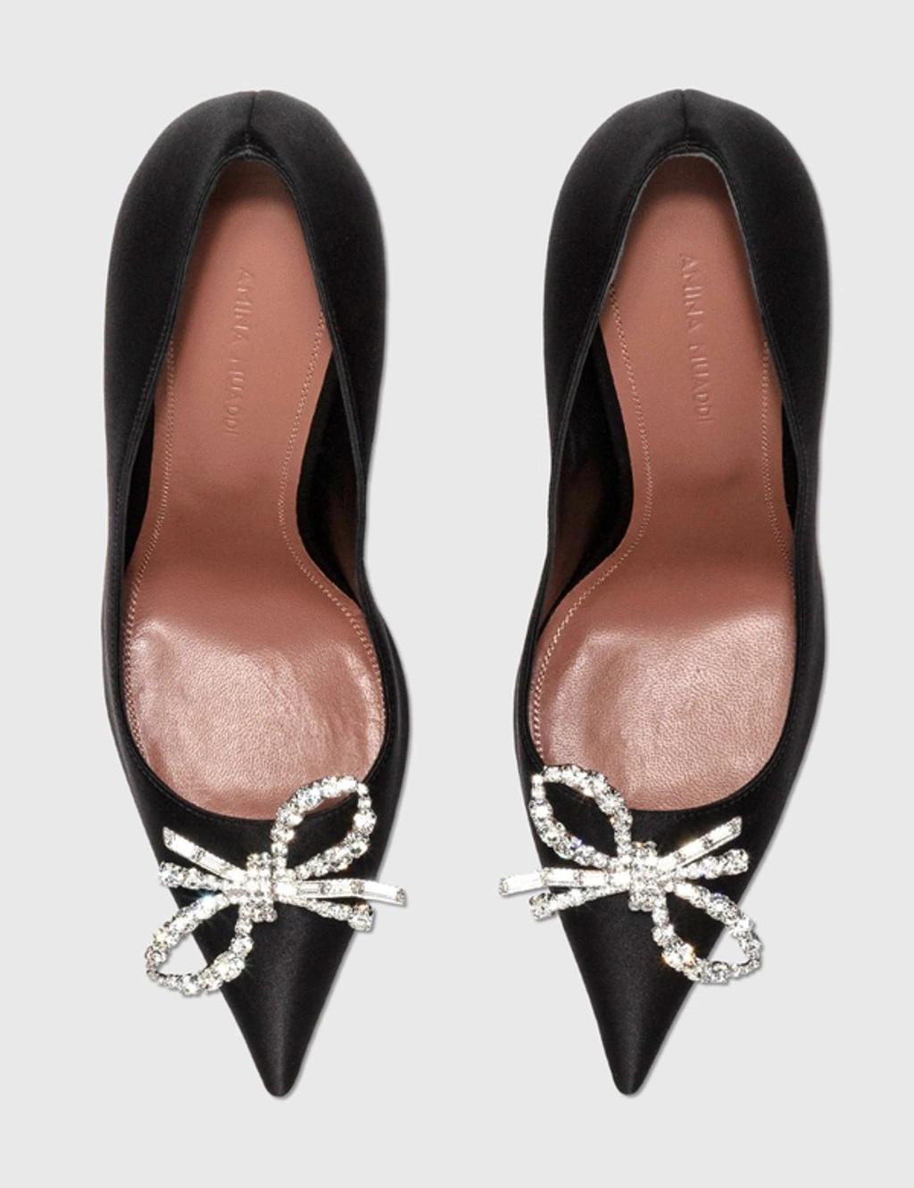 AMINA MUADDI Rosie 95mm Crystal-embellished Pumps In Black Product Image