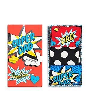 Happy Socks Super Dad Crew Socks Gift Set, Pack of 3 Product Image