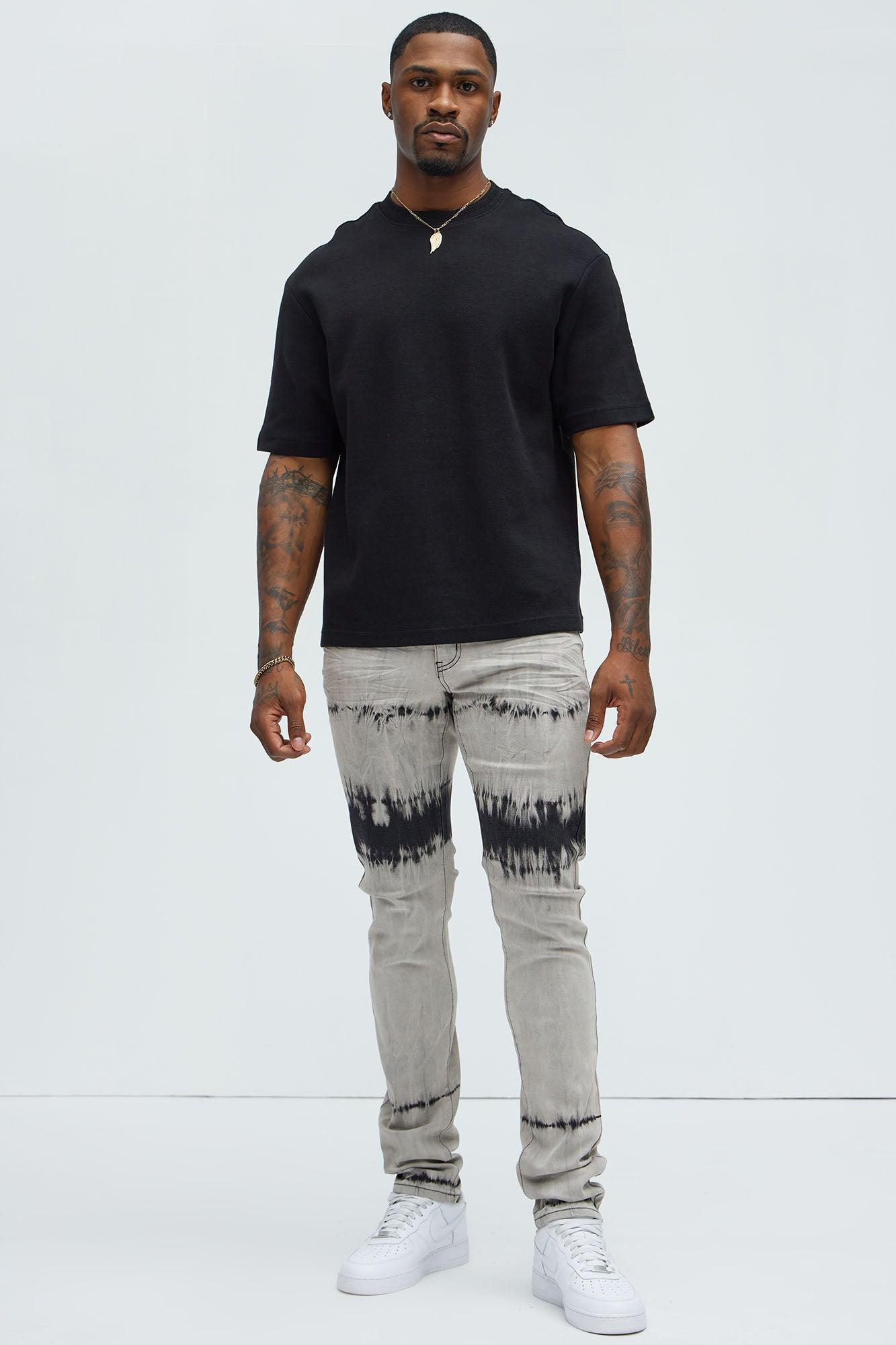 Way Out Stacked Skinny Jeans - Grey/combo Product Image