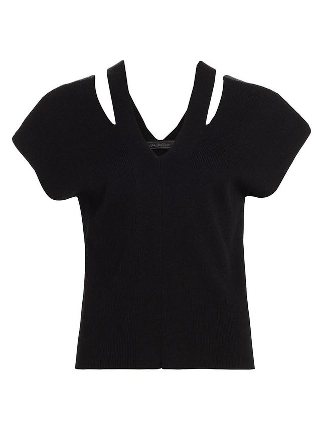 Womens Cotton-Blend Cut-Out Sweater Product Image