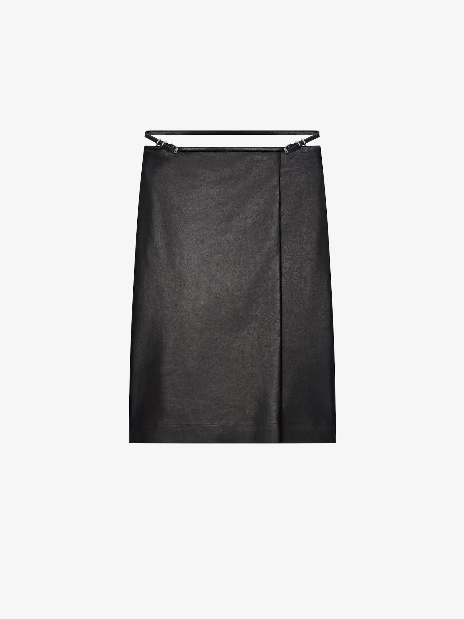 Voyou wrap skirt in leather Product Image