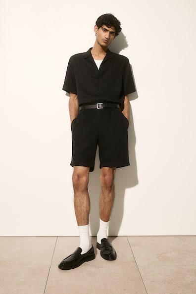 Relaxed Fit Linen-blend Shorts Product Image