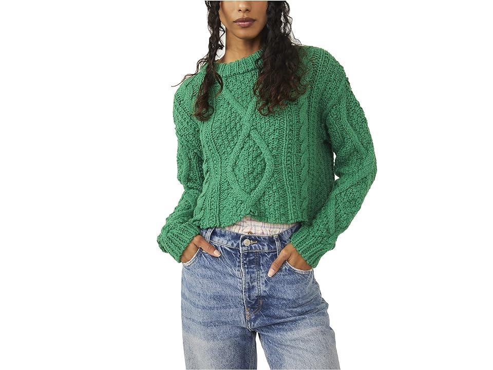 Free People Cutting Edge Cable Sweater Bee) Women's Clothing Product Image